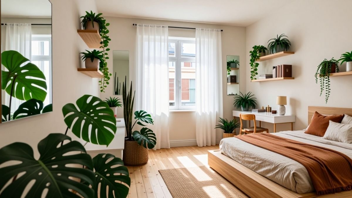 bedroom full of plants
