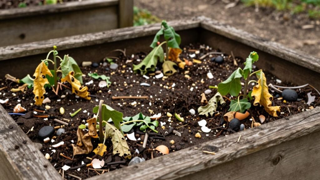 compost abnd sad plants