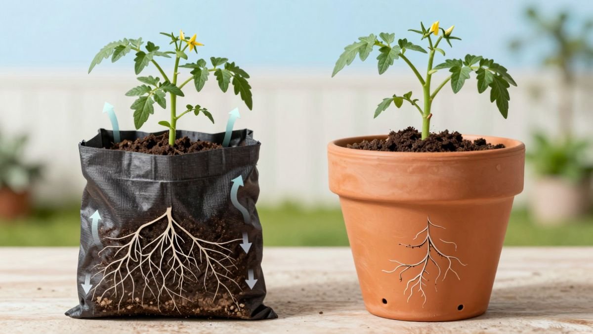 grow back and pot on the table