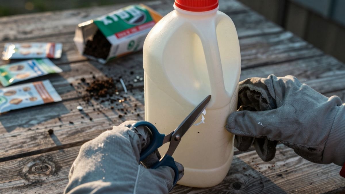 hands and milk mug close up