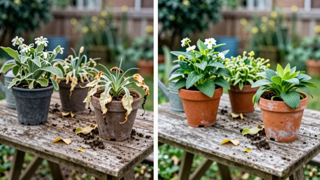 plants before and after