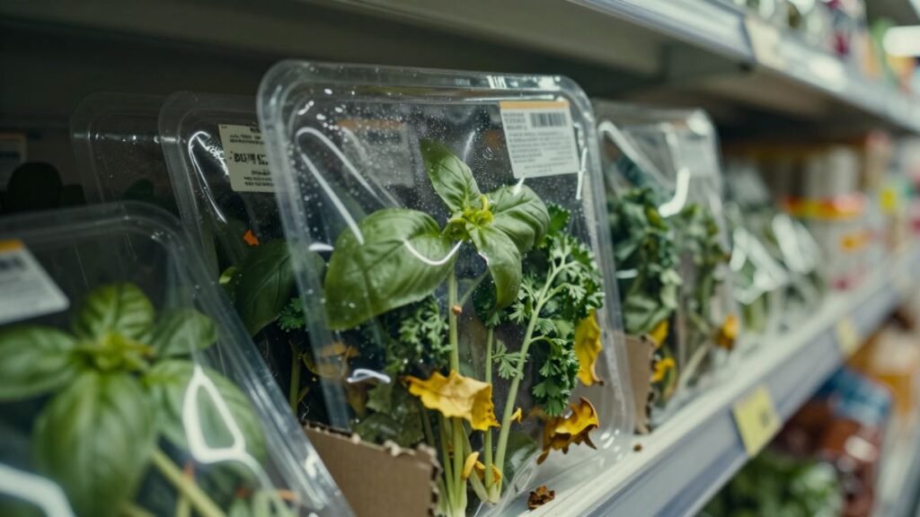 sad greens in the supermarket