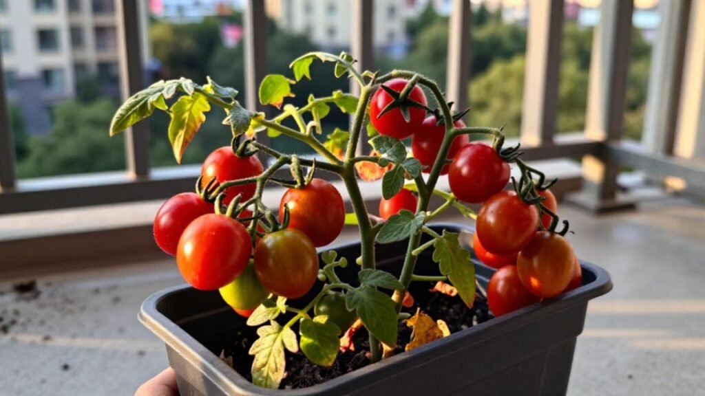 tomato on balcony