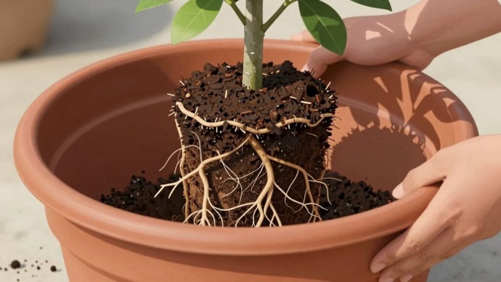 tree roots and hands