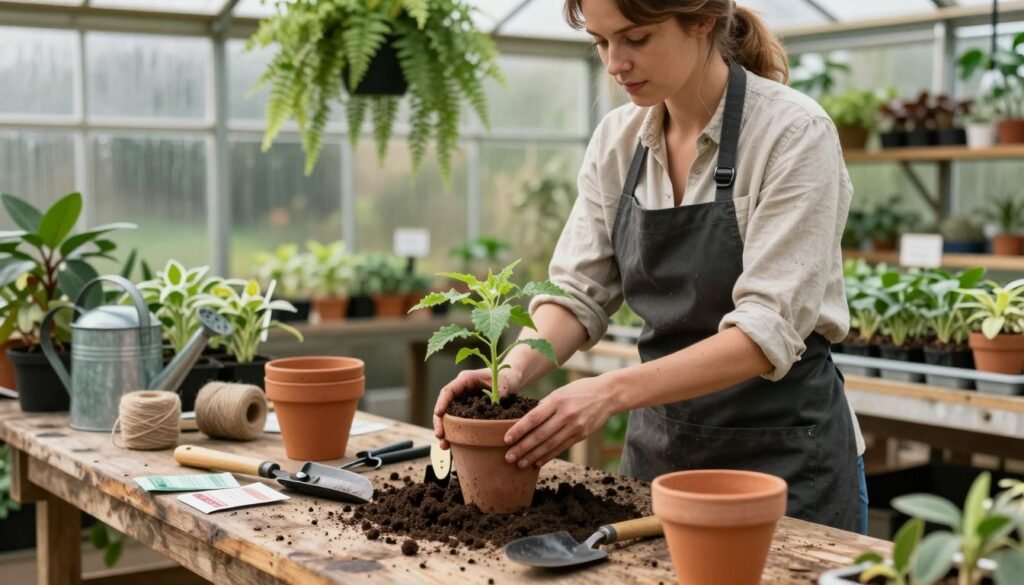 woman in the greenhouse