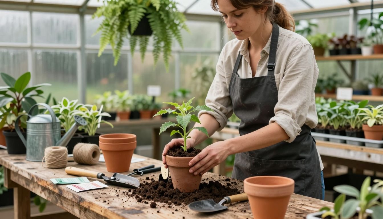 woman in the greenhouse